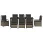 Preview: 9-teiliges Garten-Diningset Grau Poly Rattan