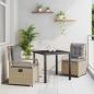 Preview: ARDEBO.de - 3-teiliges Garten-Dining-Set Beige Poly-Rattan