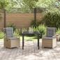 Preview: 3-teiliges Garten-Dining-Set Beige Poly-Rattan