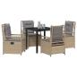 Preview: 5-teiliges Garten-Ess-Set Beige Poly-Rattan