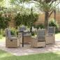 Preview: ARDEBO.de - 5-teiliges Garten-Dining-Set Beige Poly-Rattan