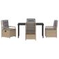 Preview: 5-teiliges Garten-Dining-Set Beige Poly-Rattan