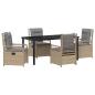 Preview: 5-teiliges Garten-Esszimmer-Set Beige Poly-Rattan