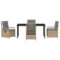 Preview: 5-teiliges Garten-Esszimmer-Set Beige Poly-Rattan