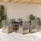 Preview: 7-teiliges Garten-Esszimmer-Set Beige Poly-Rattan