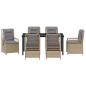 Preview: 7-teiliges Garten-Esszimmer-Set Beige Poly-Rattan
