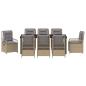 Preview: 9-teiliges Garten-Ess-Set Beige Poly-Rattan