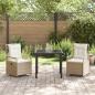 Preview: 3-teiliges Garten-Ess-Set Beige Poly-Rattan