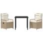 Preview: 3-teiliges Garten-Ess-Set Beige Poly-Rattan