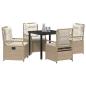 Preview: 5-teiliges Garten-Essenset Beige Poly-Rattan