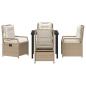 Preview: 5-teiliges Garten-Essenset Beige Poly-Rattan