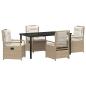 Preview: 5-teiliges Garten-Essset Beige Poly-Rattan