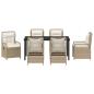 Preview: 7-teiliges Garten-Esstischset Beige Poly-Rattan