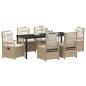 Preview: 7-teiliges Garten-Esszimmer-Set Beige Poly Rattan