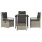 Preview: 5-teiliges Garten-Ess-Set Hellgrau Poly-Rattan
