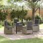 Preview: ARDEBO.de - 5-teiliges Garten-Esszimmer-Set Hellgrau Poly-Rattan