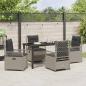 Preview: 5-teiliges Garten-Esszimmer-Set Hellgrau Poly-Rattan