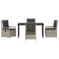Preview: 5-teiliges Garten-Esszimmer-Set Hellgrau Poly-Rattan