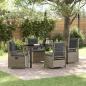 Preview: ARDEBO.de - 5-teiliges Gartenmöbel Set in Hellgrau aus Poly-Rattan