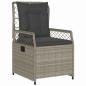 Preview: ARDEBO.de - 7-teiliges Garten-Esszimmer-Set Hellgrau Poly-Rattan