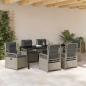 Preview: 7-teiliges Garten-Esszimmer-Set Hellgrau Poly-Rattan