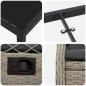 Preview: 7-teiliges Garten-Esszimmer-Set Hellgrau Poly-Rattan