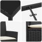 Preview: 5 Teile Garten-Dining-Set mit Kissen Schwarz Poly-Rattan