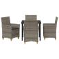 Preview: Garten Essgruppe 5 pcs Grau Poly-Rattan