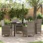 Preview: ARDEBO.de - 5-teiliges Gartenset mit Kissen Grau Poly Rattan