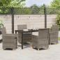 Preview: 5-teiliges Gartenset mit Kissen Grau Poly Rattan