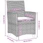 Preview: 7-teiliges Garten-Ess-Set mit Kissen Grau Poly-Rattan