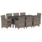 Preview: Garten Essgruppe 9 pcs Grau Poly-Rattan