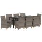 Preview: Garten Essgruppe 9 pcs Grau Poly-Rattan