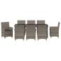 Preview: Garten Essgruppe 9 pcs Grau Poly-Rattan