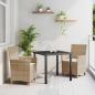 Preview: ARDEBO.de - 3-teiliges Garten-Ess-Set mit Kissen Beige Poly-Rattan