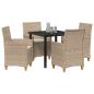 Preview: 5-teiliges Garten-Essset mit Kissen Beige Poly Rattan