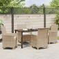 Preview: 5-teiliges Gartenmöbel-Set mit Kissen Beige Poly-Rattan