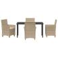Preview: 5-teiliges Gartenmöbel-Set mit Kissen Beige Poly-Rattan
