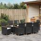 Preview: Garten Essgruppe 9 stk. Schwarz Poly-Rattan