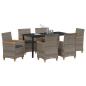 Preview: 7-teiliges Garten-Essgruppe mit Kissen Grau Poly Rattan
