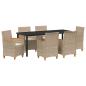 Preview: Garten Essgruppe 7 pcs Beige Poly-Rattan