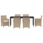 Preview: Garten Essgruppe 7 pcs Beige Poly-Rattan