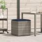 Preview: ARDEBO.de - Aufbewahrungsbox Grau und Marineblau Rattan und Polsterstoff Mittel