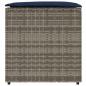 Preview: Aufbewahrungsbox Grau und Marineblau Rattan und Polsterstoff Mittel