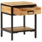 Preview: Nachttisch 40x35x50 cm Massivholz Raues Mango
