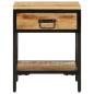 Preview: Nachttisch 40x35x50 cm Massivholz Raues Mango