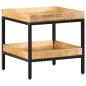 Preview: Beistelltisch 45x45x45 cm Massivholz Raues Mango