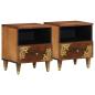 Preview: ARDEBO.de - Nachttische 2 Stück 40x33x46 cm aus massivem Mangoholz