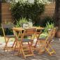 Preview: ARDEBO.de - 5-teiliges faltbares Bistro Set mit Kissen aus solidem Akazienholz