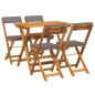 Preview: 5-teiliges faltbares Bistro Set mit Kissen aus solidem Akazienholz